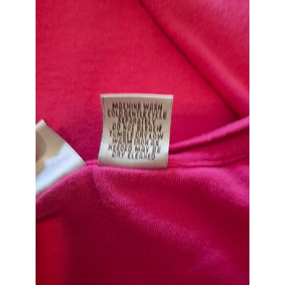 Chicos Top Womens Size 2 Large Pink Short Sleeve Round Neck Normcore Lagenlook - Picture 5 of 7
